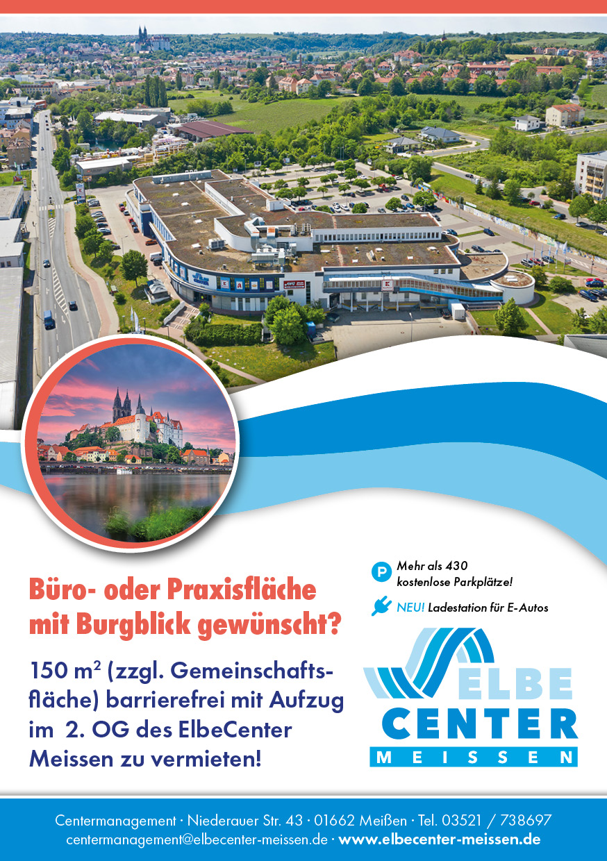 150 m² Büro- oder Praxisfläche im ElbeCenter Meißen zu vermieten